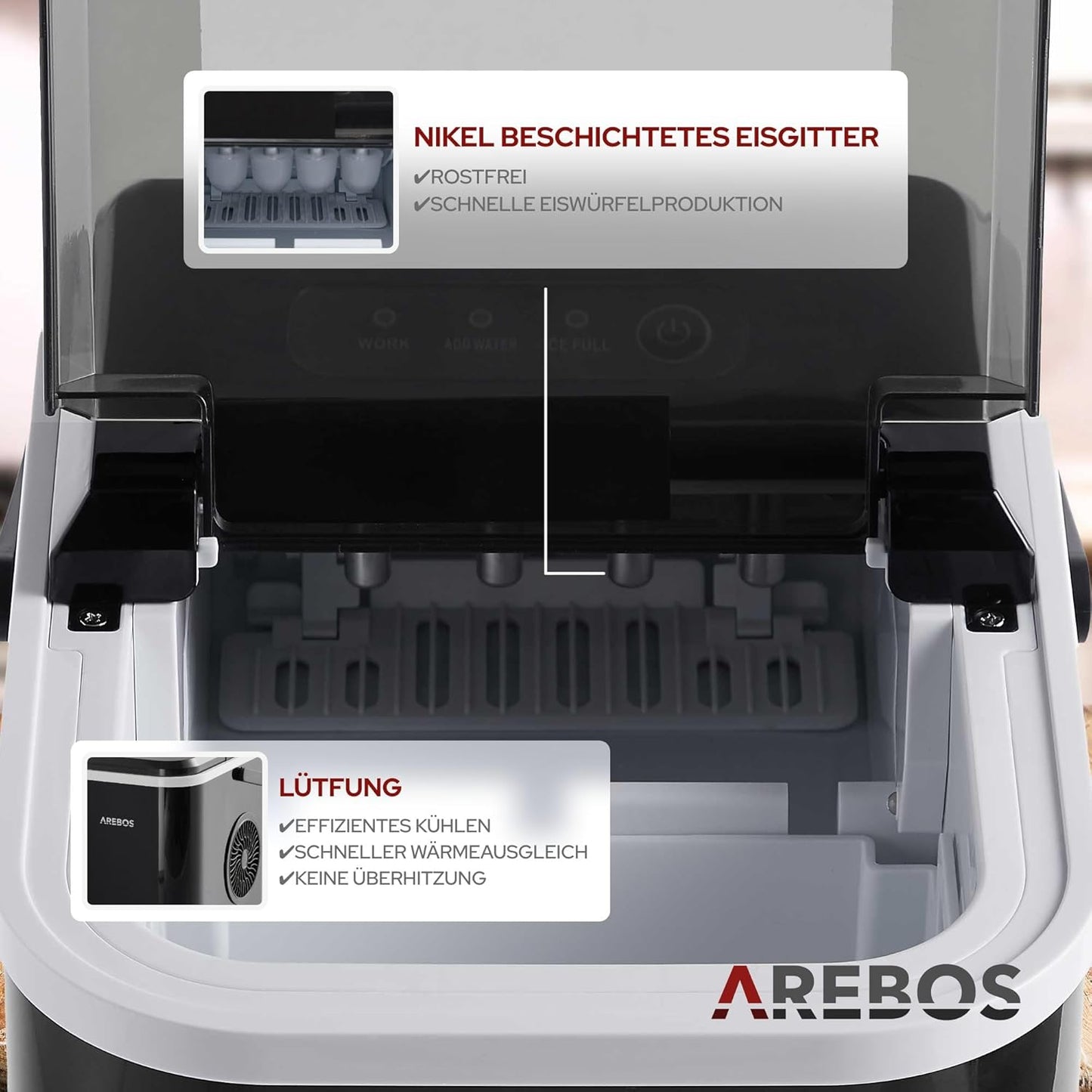 ‎AR-HE-EM11B Eiswürfelmaschine
