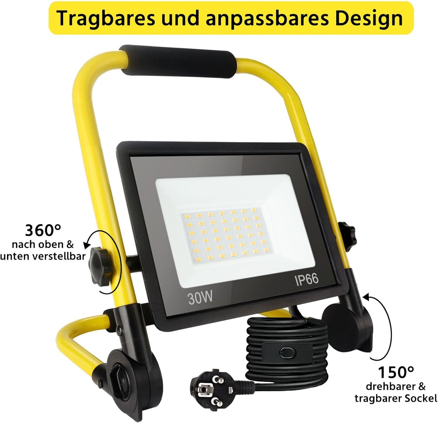 Tragbarer LED-Baustrahler, 30w