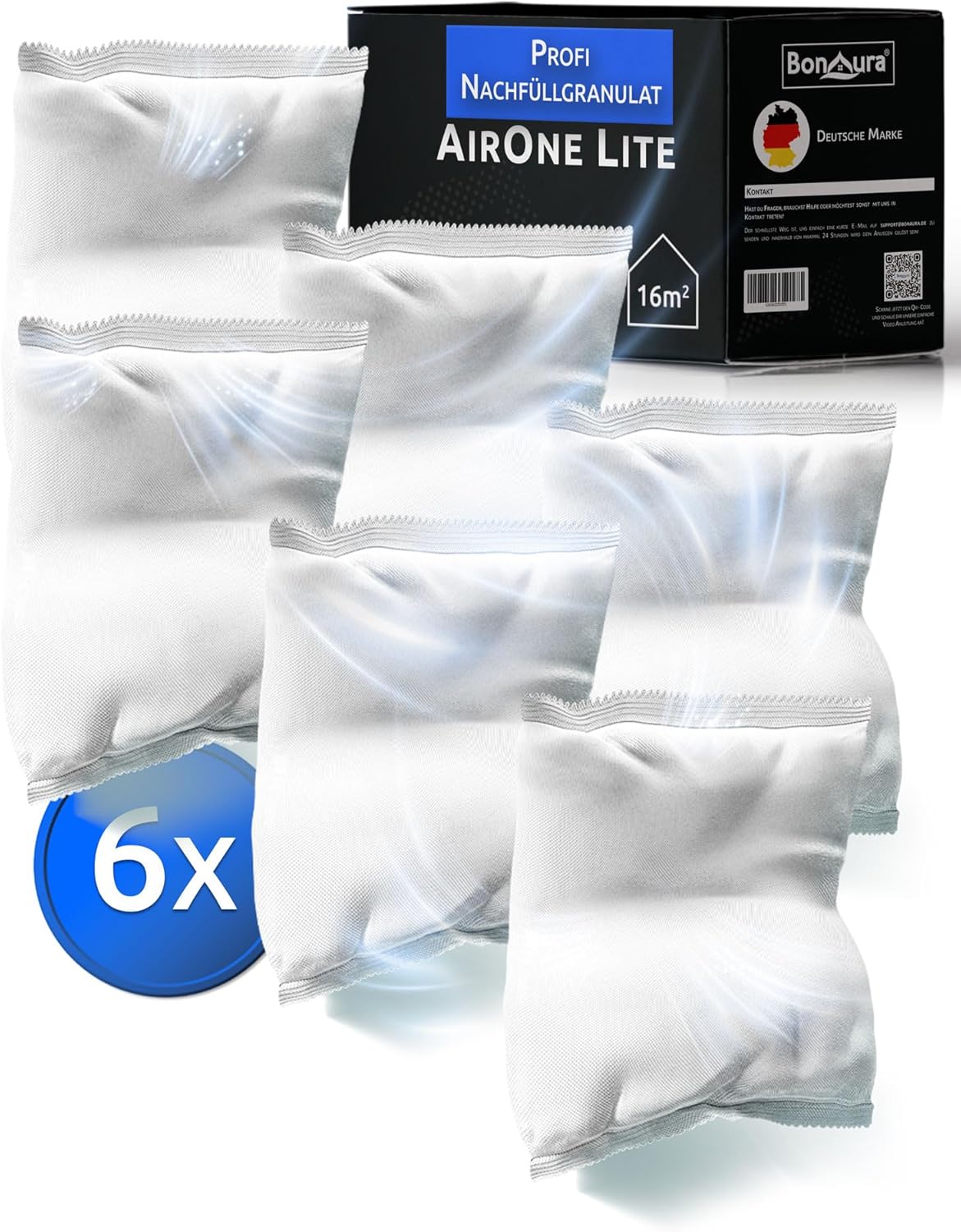 AirOne Lite Entfeuchter Nachfüllpack (6er Set), 6 X Granulat Nachfüllpack