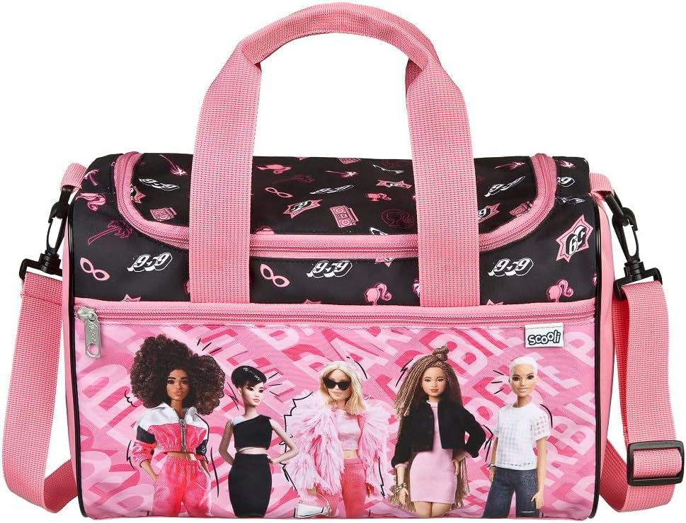 Ergonomisches Barbie Schulranzen-Set, Barbie 9-teiliges Set mit Sporttasche