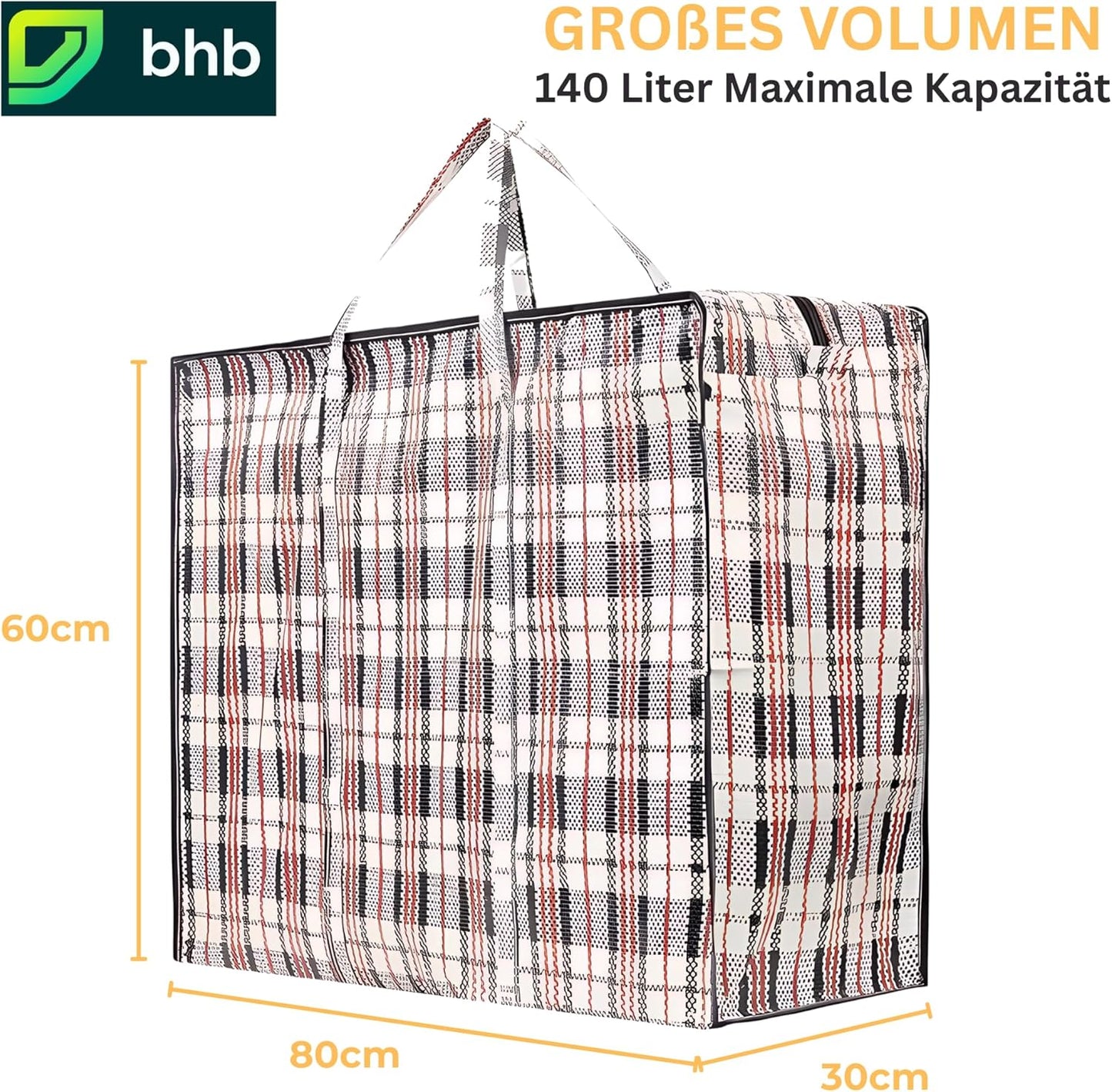 5-teiliges Umzugstaschen-Set, 140L, Rot 5er Set