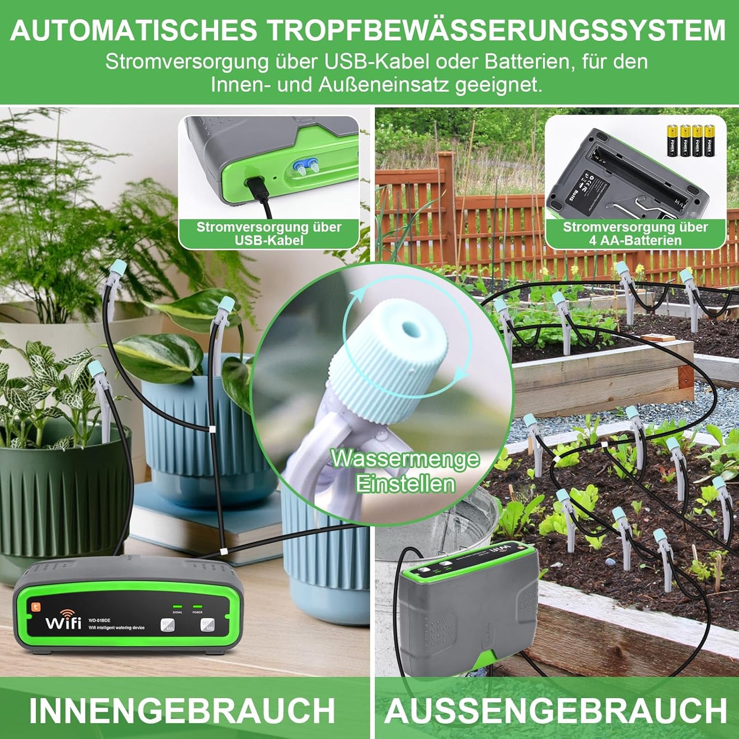 Smartes Bewässerungssystem mit Doppelpumpe