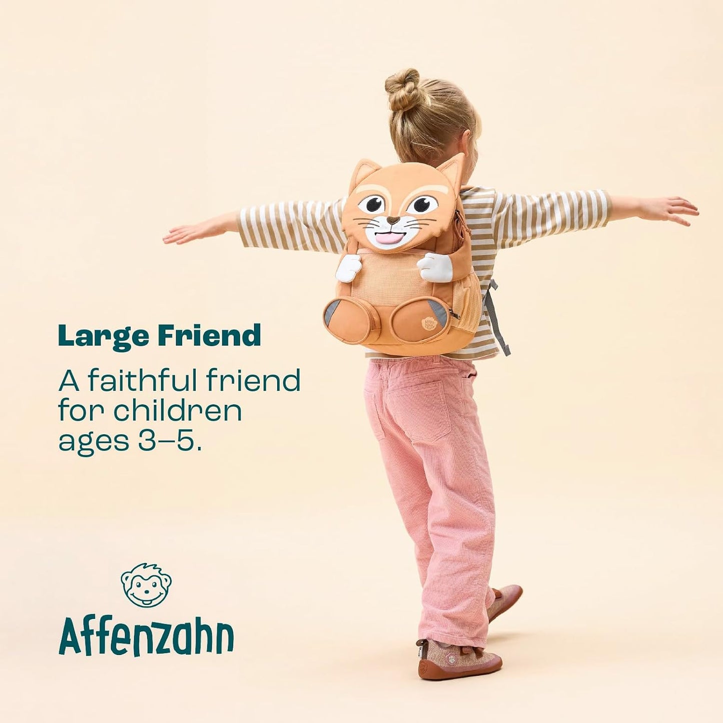 Kinderrucksack Grosser Freund, 8 L Katze - Beige