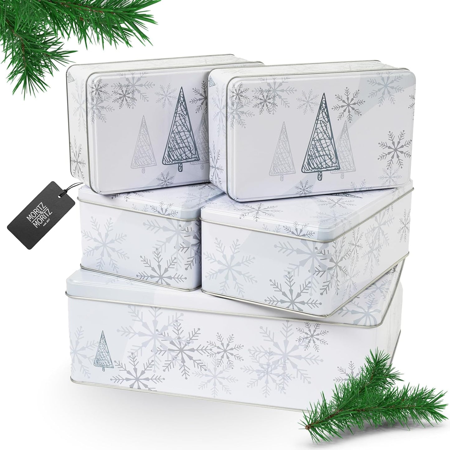Weihnachtliches Keksdosen-Set, 5-teilig