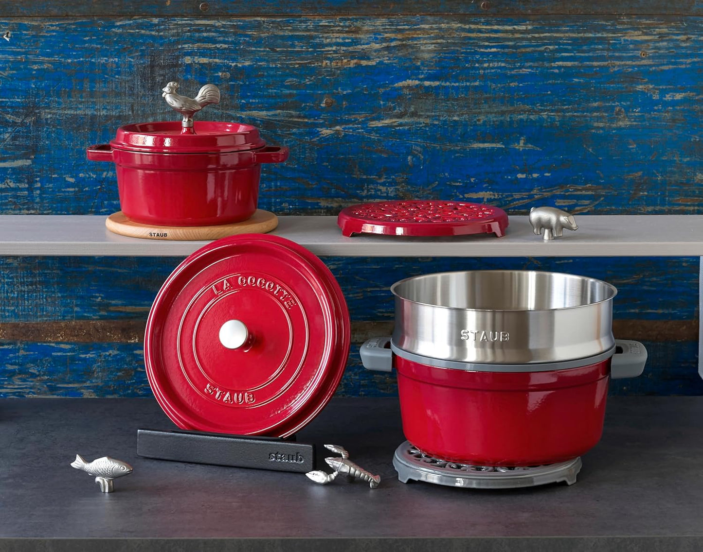 Cocotte Bräter, 30 cm Kirsch-Rot