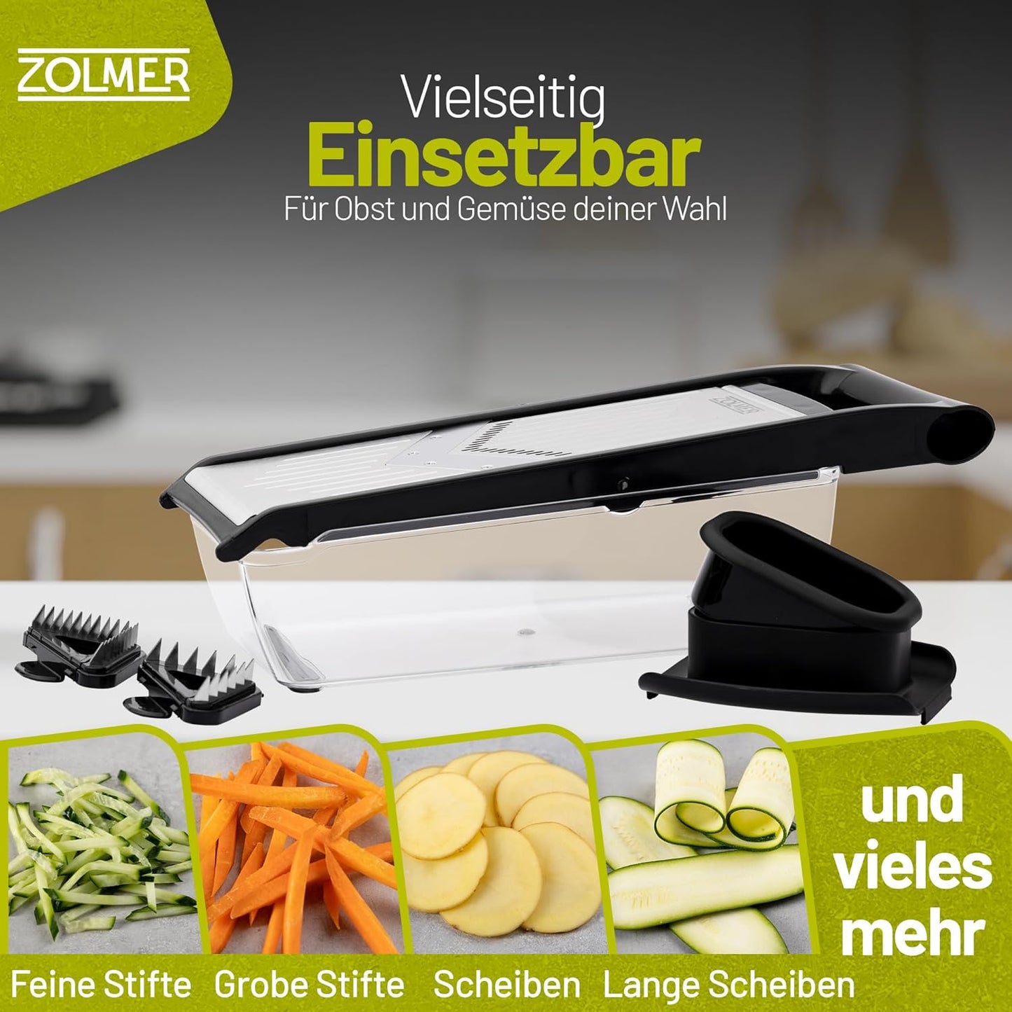 Gemüsehobel inkl. Fingerschutz und Auffangschale, Gemüsehobel