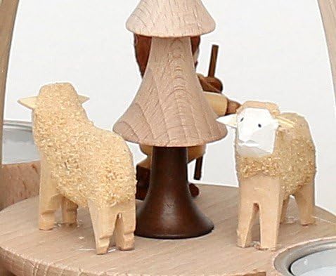 Tisch-Pyramide Schafen & Schäfer, für 4 Teelichter, Schafe und Schäfer