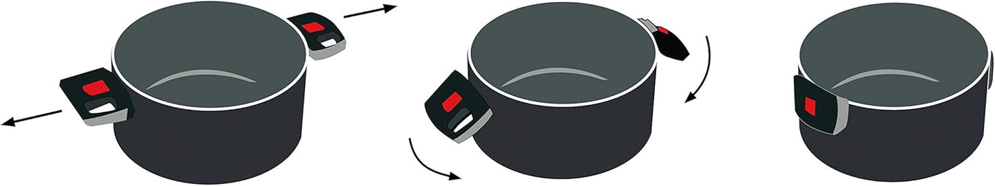 Click + Cook Kochtopfset 3-teilig mit Deckel
