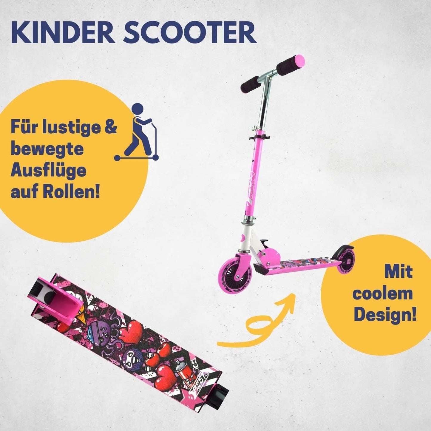 Kinderroller, Basic-Modell: pink-weiss
