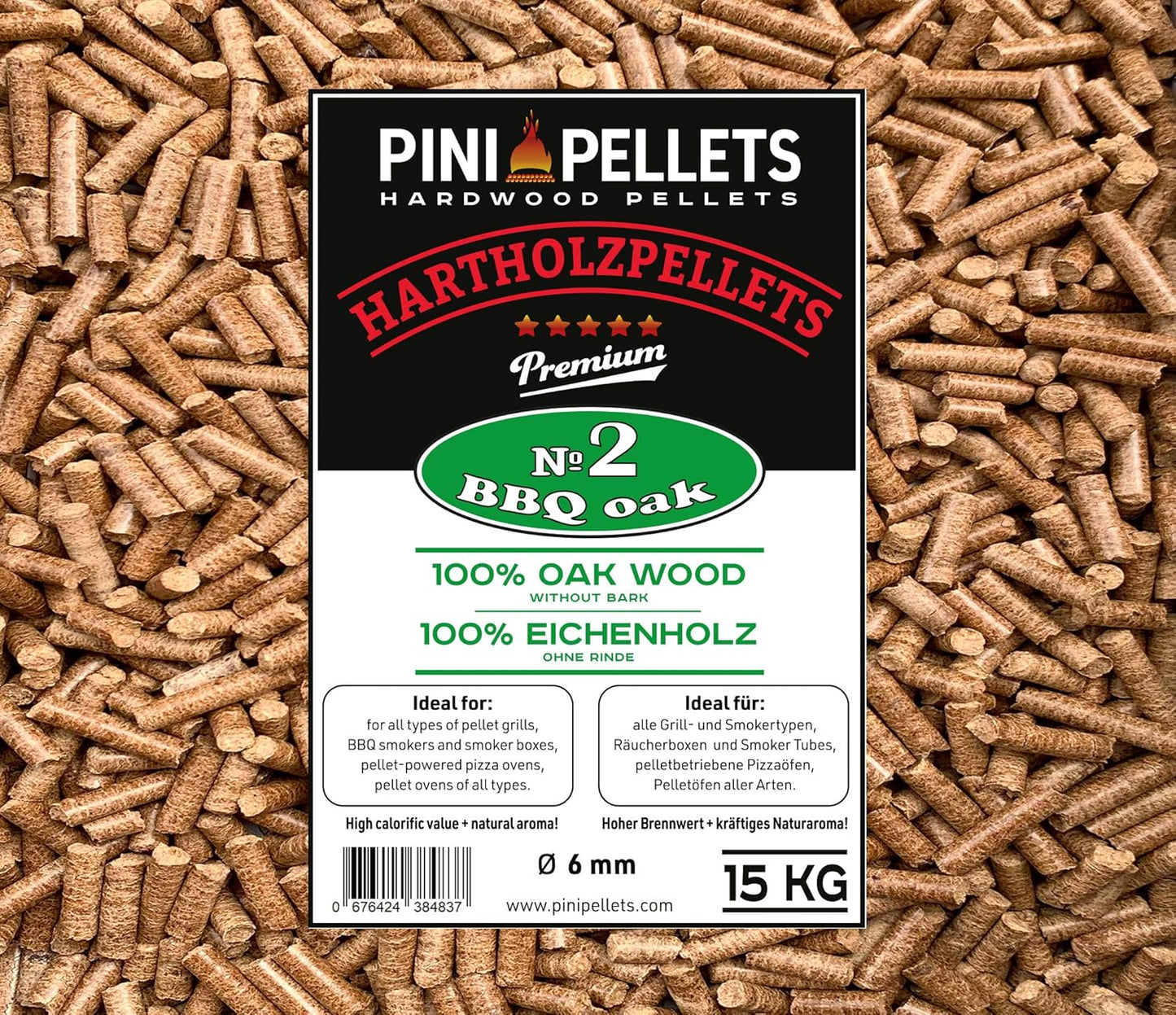 Grillpellets aus Eiche 15 kg