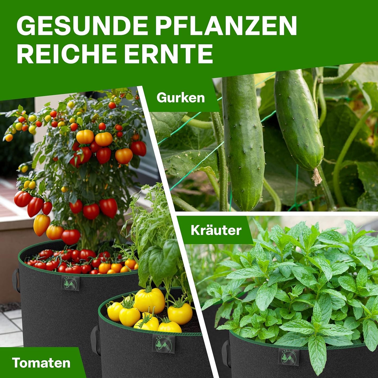 10er-Set Pflanzsäcke, 30 Liter Allrounder 10