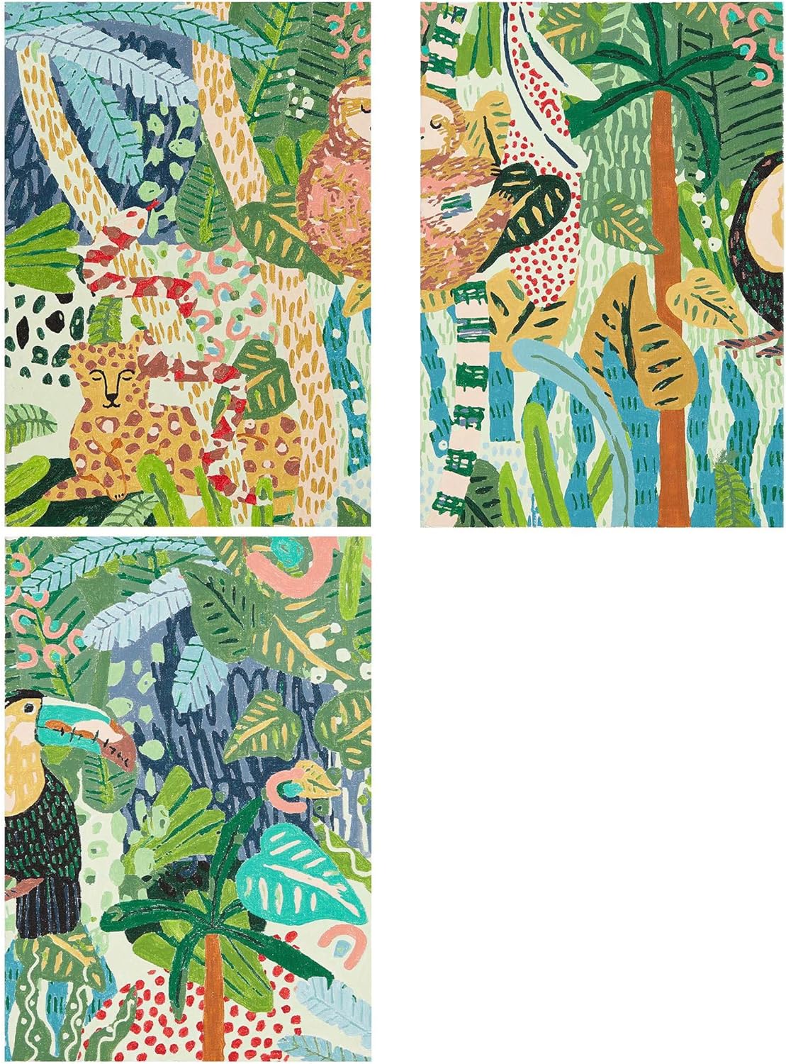 Premium Malen nach Zahlen Set (3-teilig) für Erwachsene, Abstract Jungle