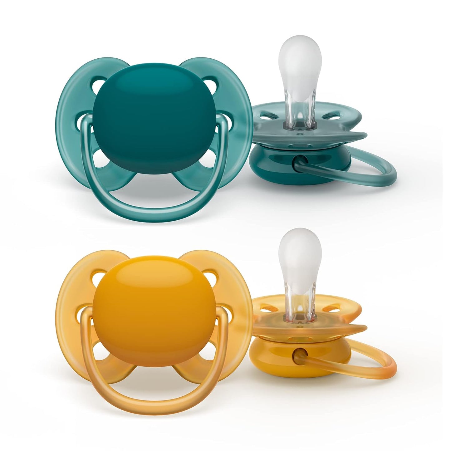 Ultra Soft Schnuller-Set (2 Stück, 6-18 Monate), 2er-Pack dunkelgrün/dunkelorange