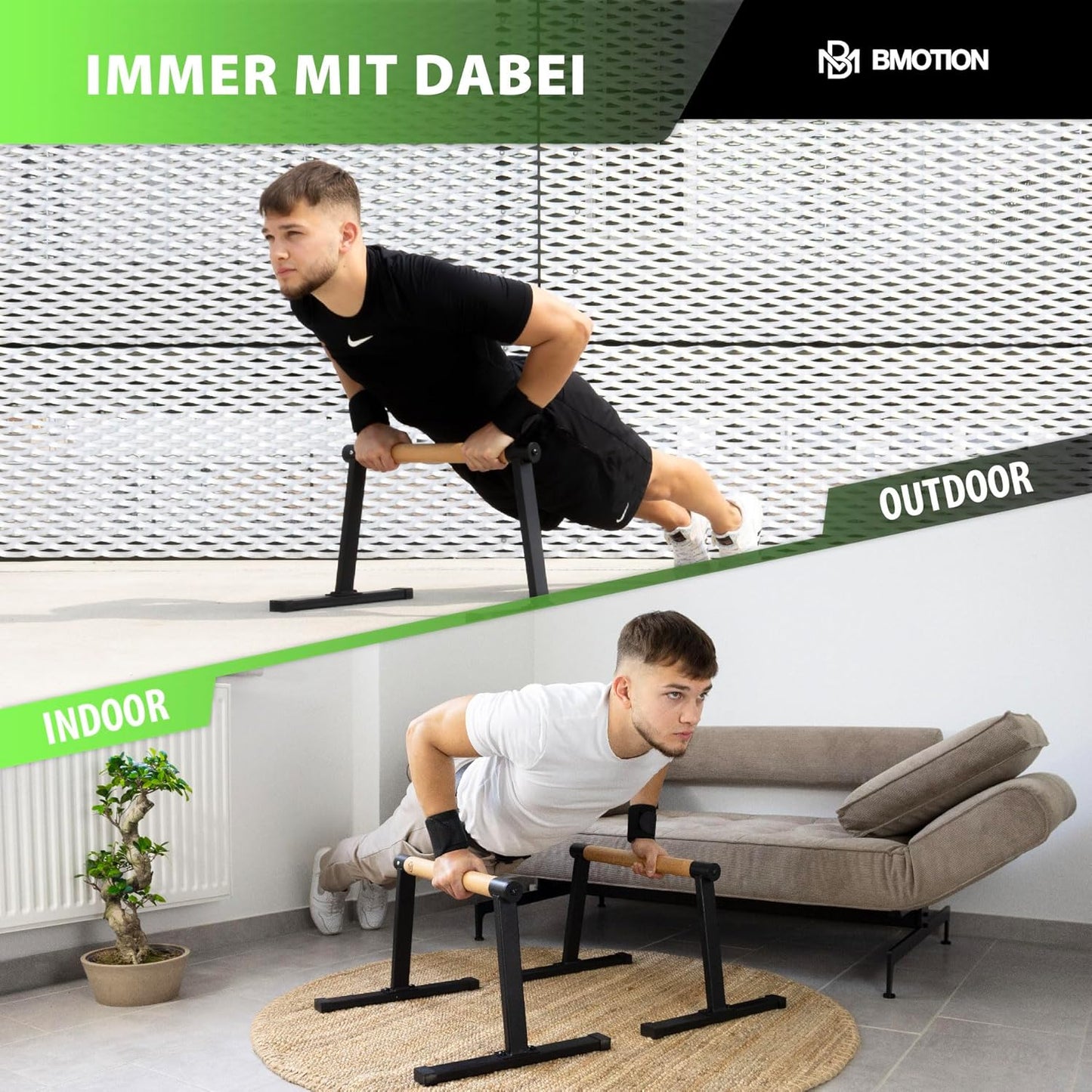 Parallettes aus Holz, Schwarz