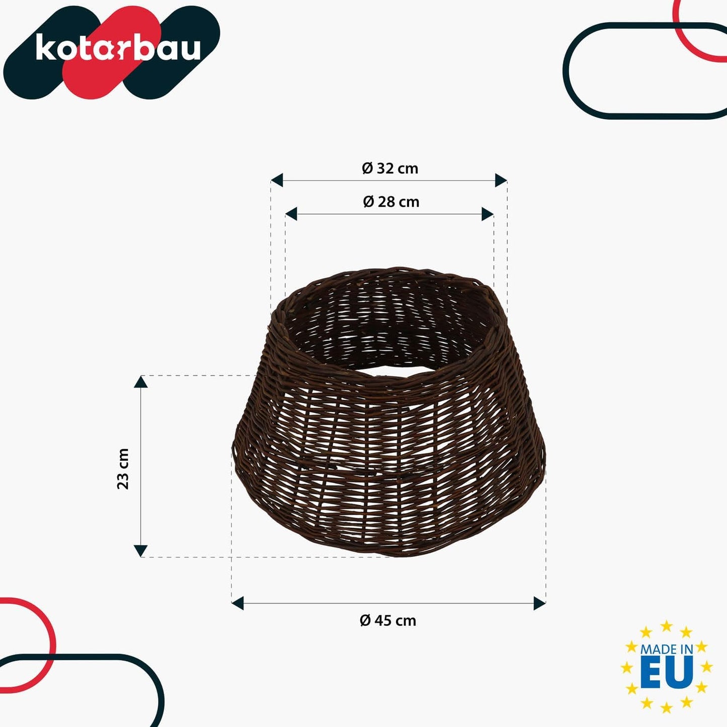 Weihnachtsbaumständer aus Weide, Dunkel Braun|Ø 45 cm