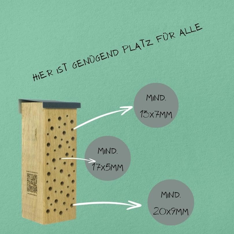 Wildbienen-Nisthilfe mit Dach und Aufhänger