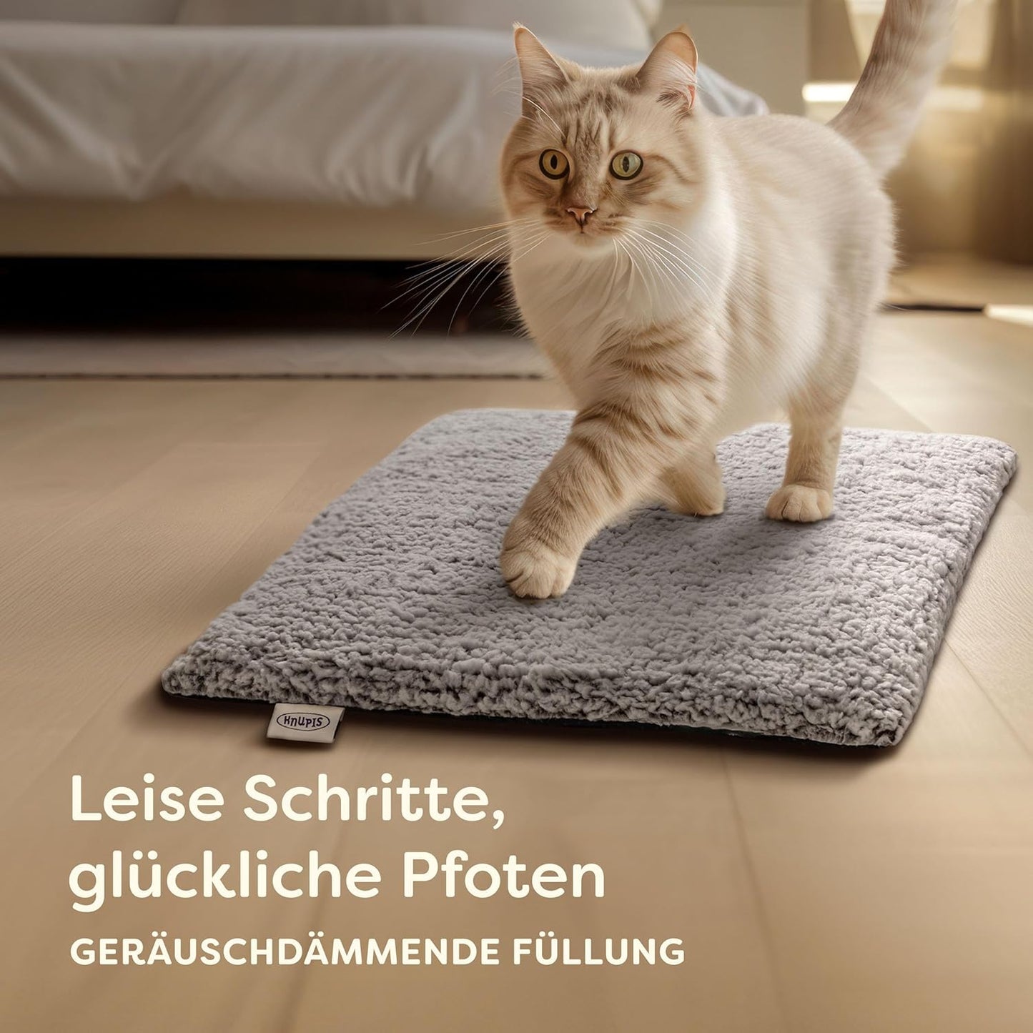 Selbstheizende Katzendecke mit rutschfester Unterseite, Grau