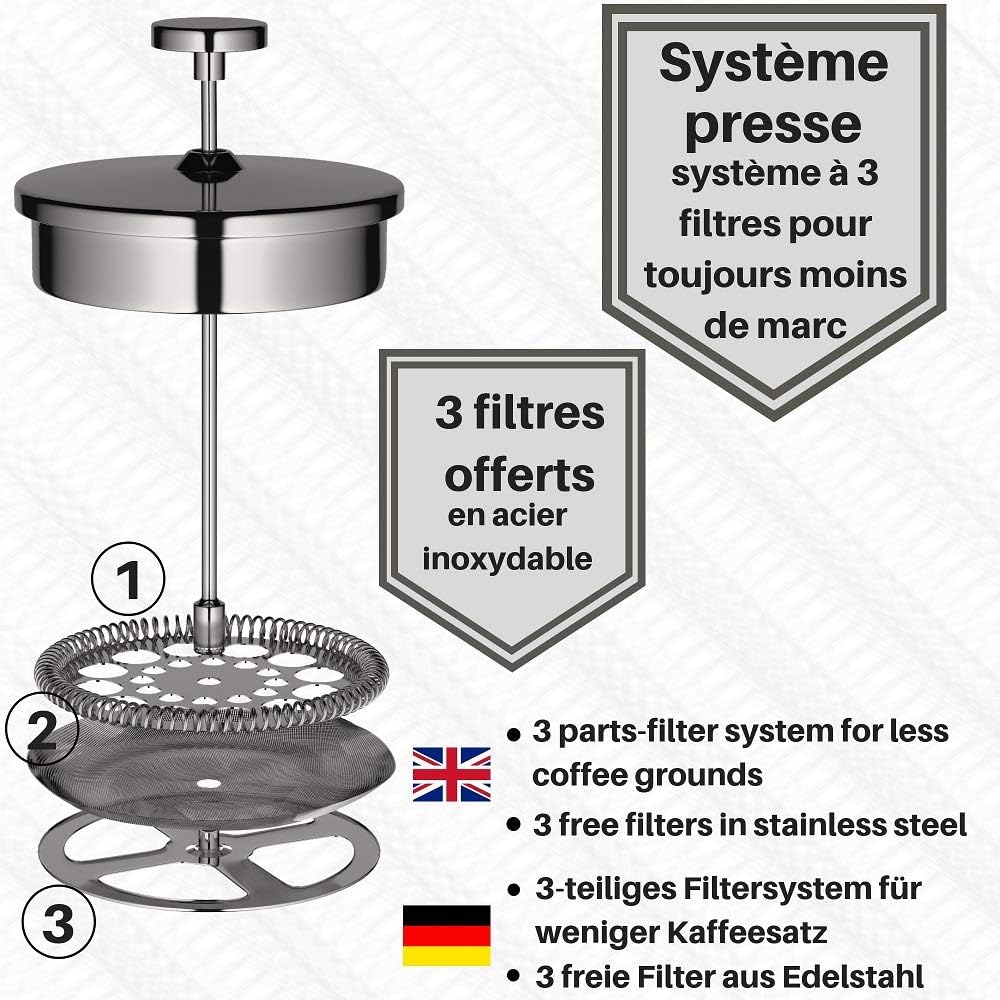 French Press Kaffeebereiter, 0,75 Litre