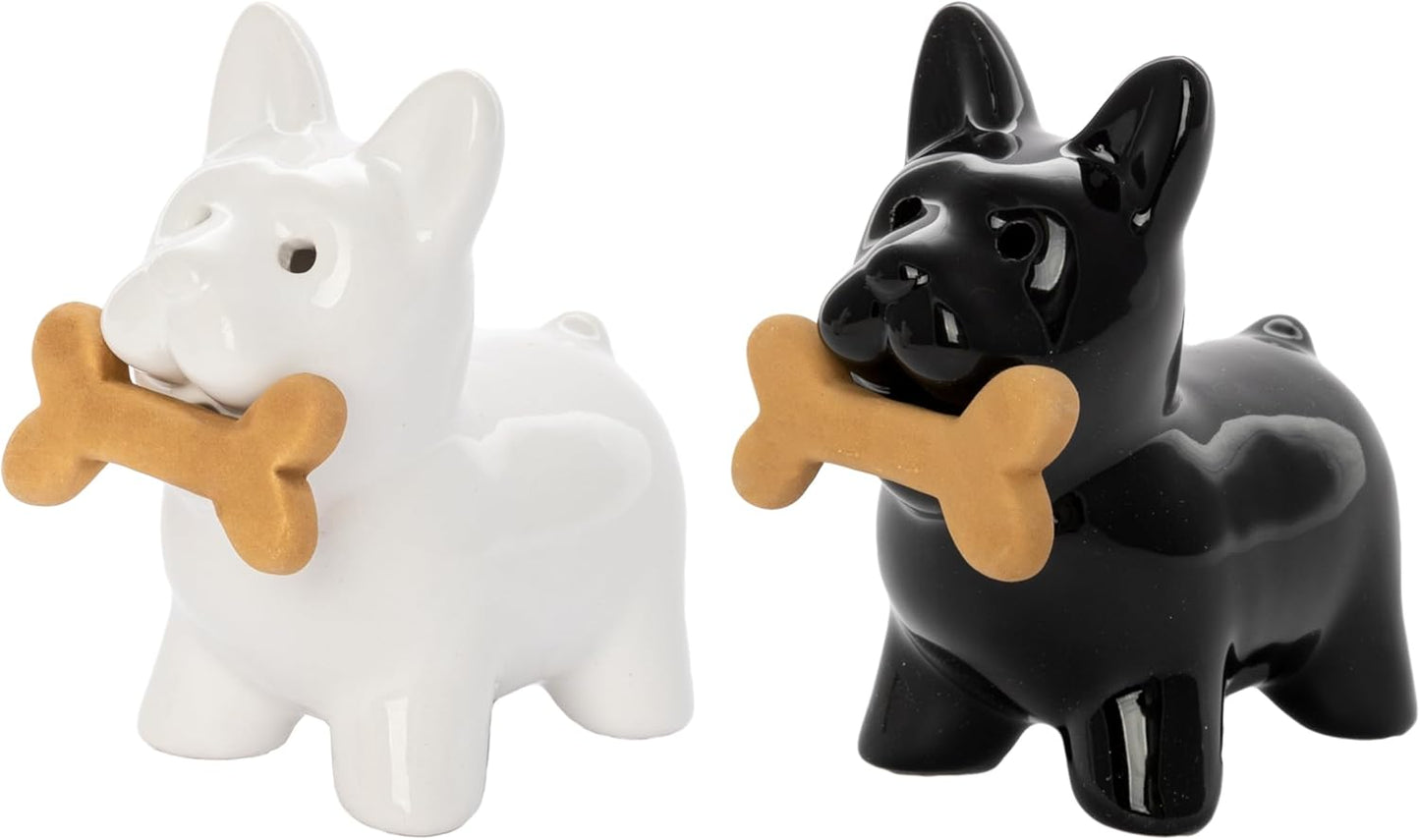 Salz- und Pfefferset im Hundedesign, Hunde, Schwarz und Weiss