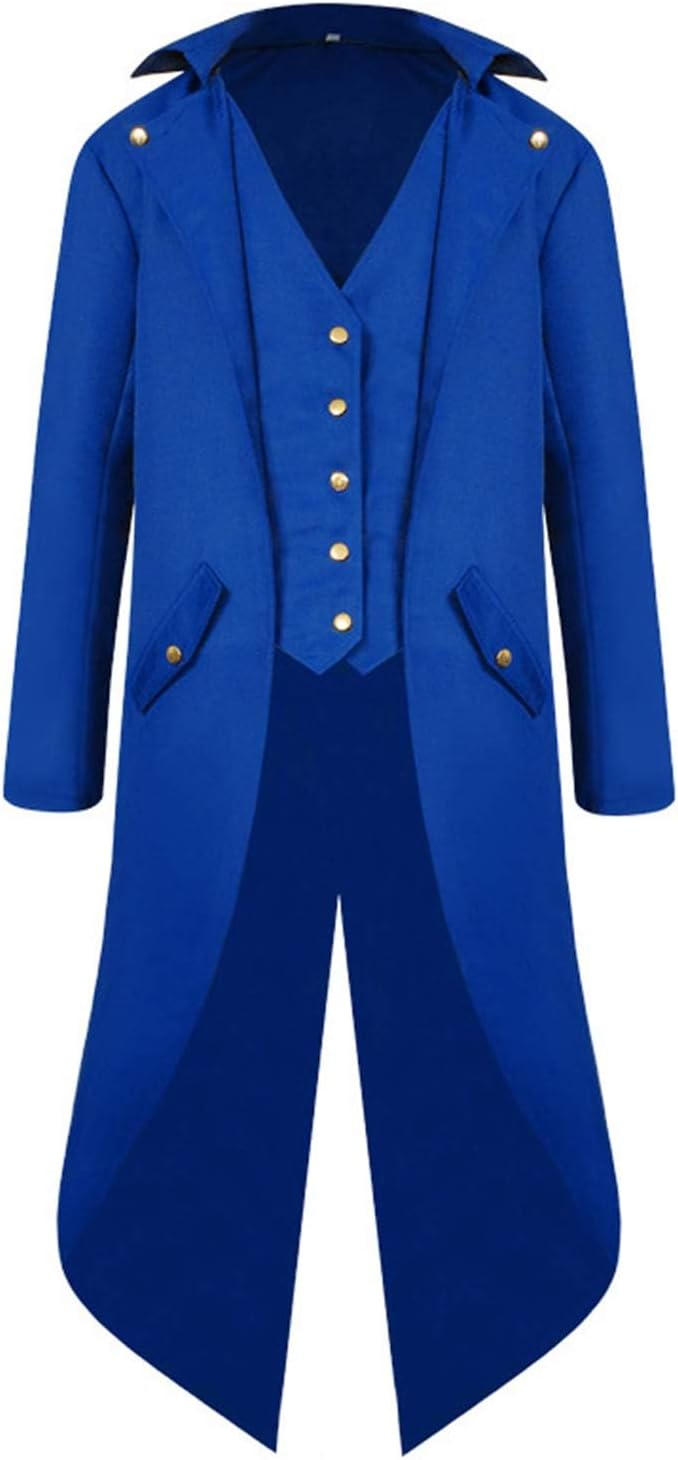 Mittelalter Steampunk Frack für Herren, Blau S