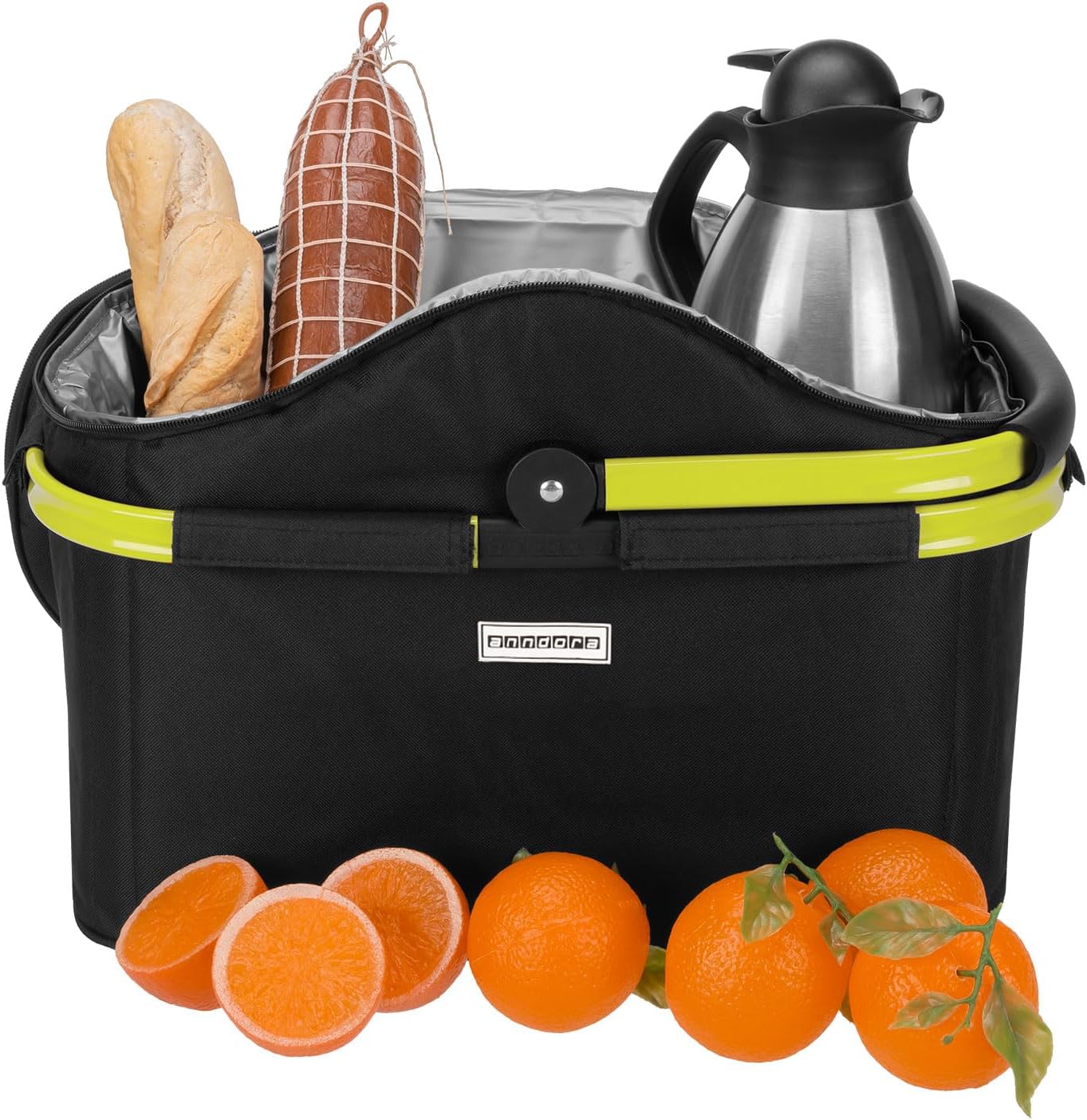 Iso-Einkaufskorb, Iso: Schwarz Rahmen Limette