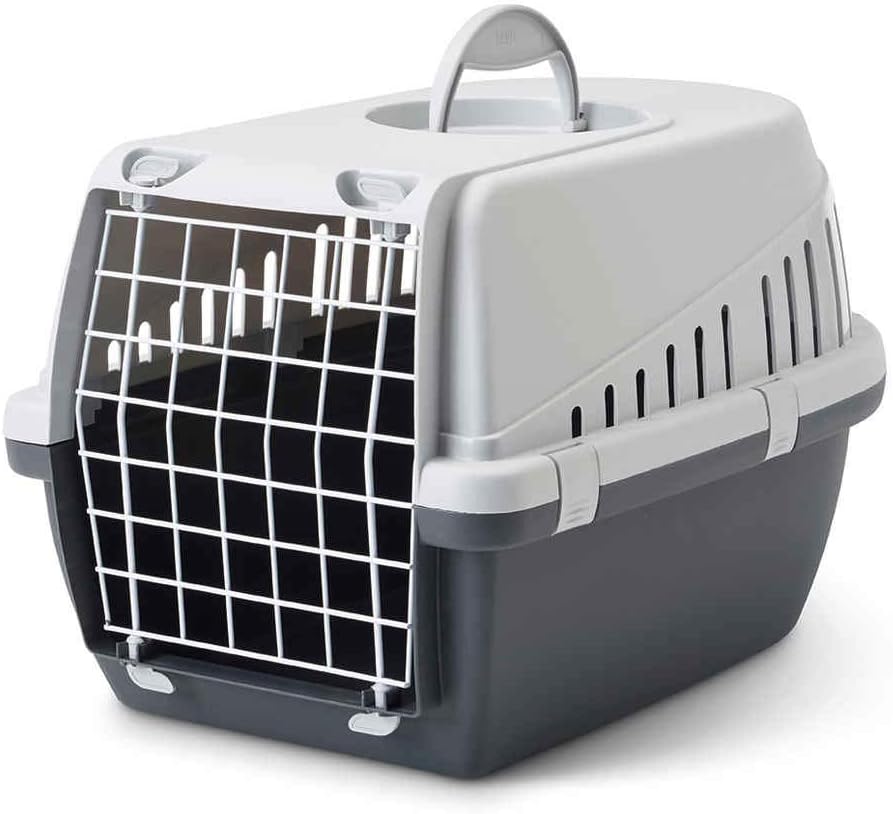 Transportbox für Haustiere, anthrazit, L 49 x B 33 x H 30 cm
