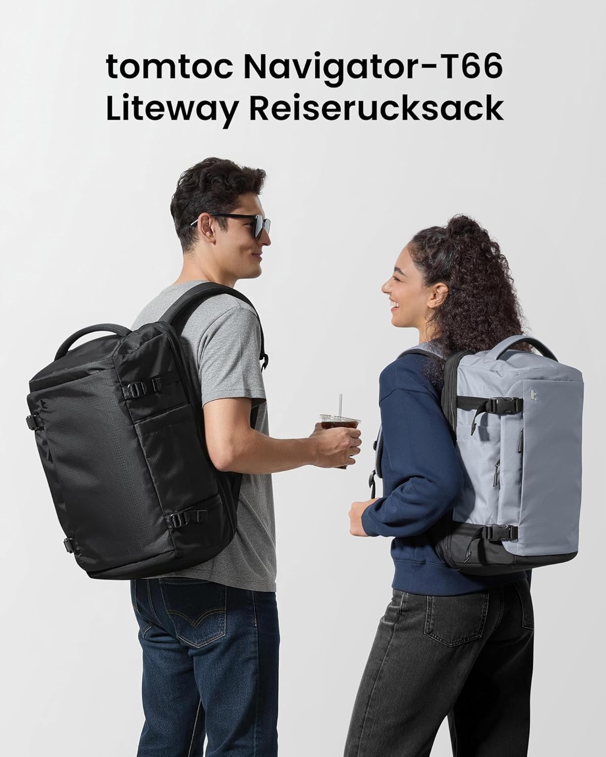TSA-freundlicher Reiserucksack, 28 Liter Grau-ripstop