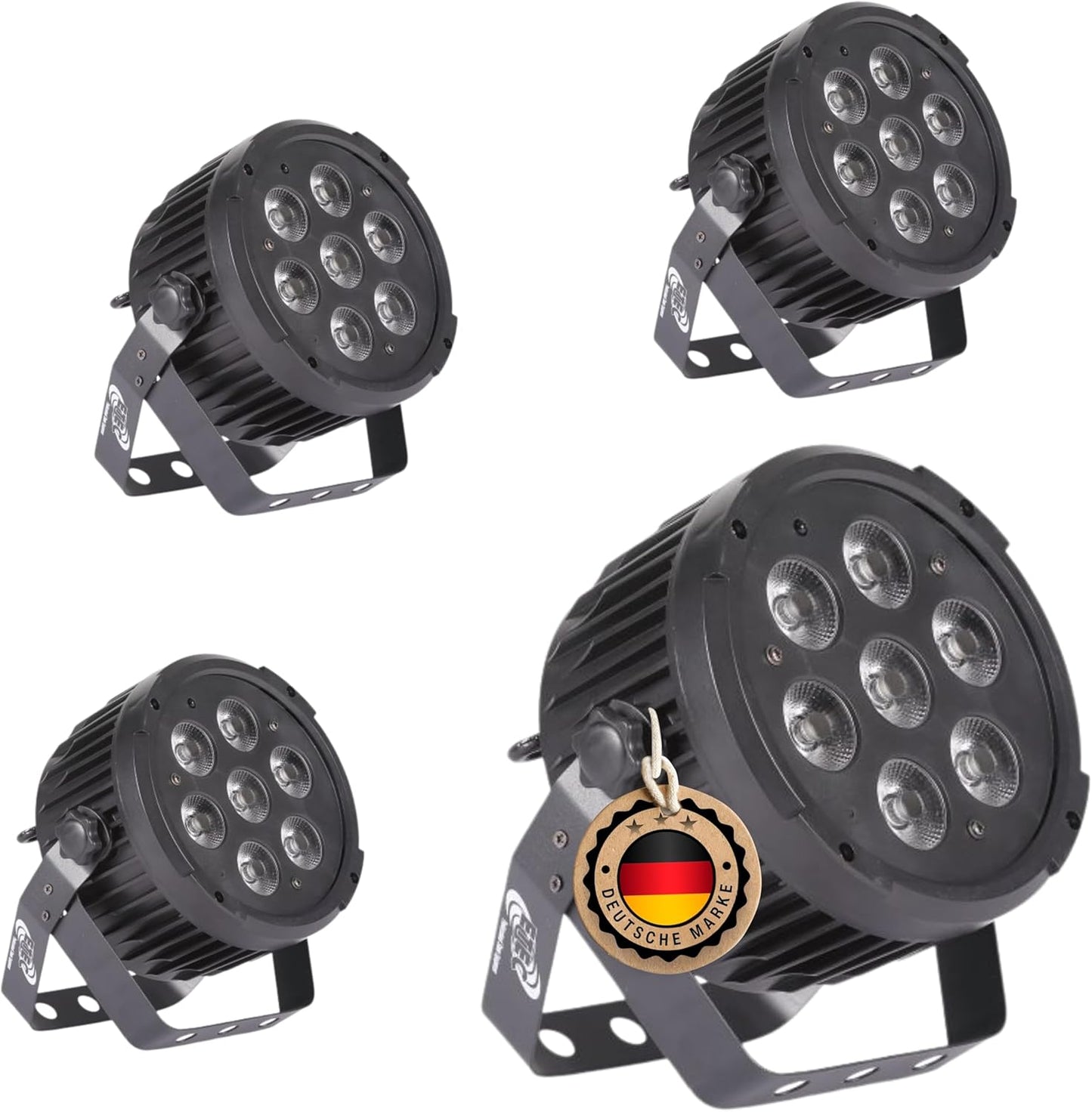LED Compact PAR 7 Scheinwerfer (4 Stück), 4 x 1 LED PAR, Compact Par 7 Scheinwerfer