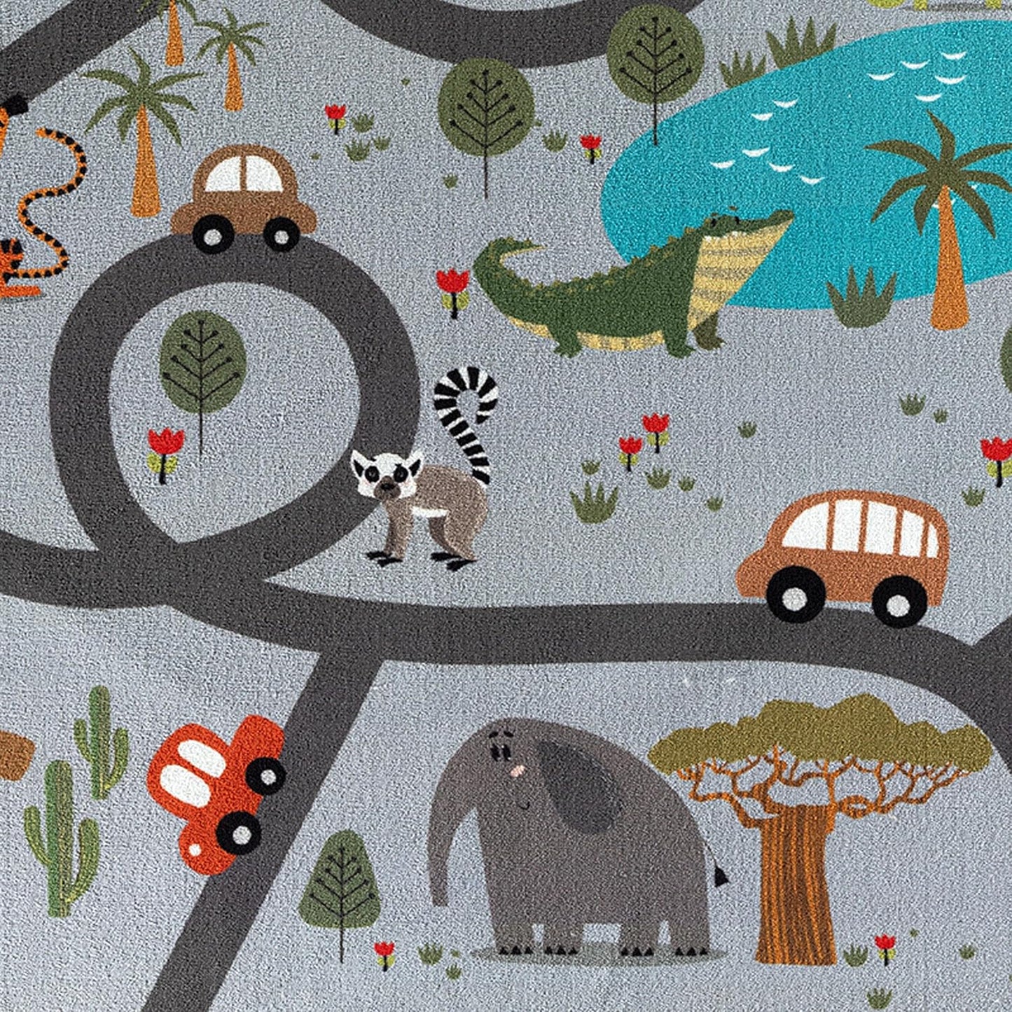 Spielteppich Safari, 120 x 160 cm (Rechteckig) Safari Grau