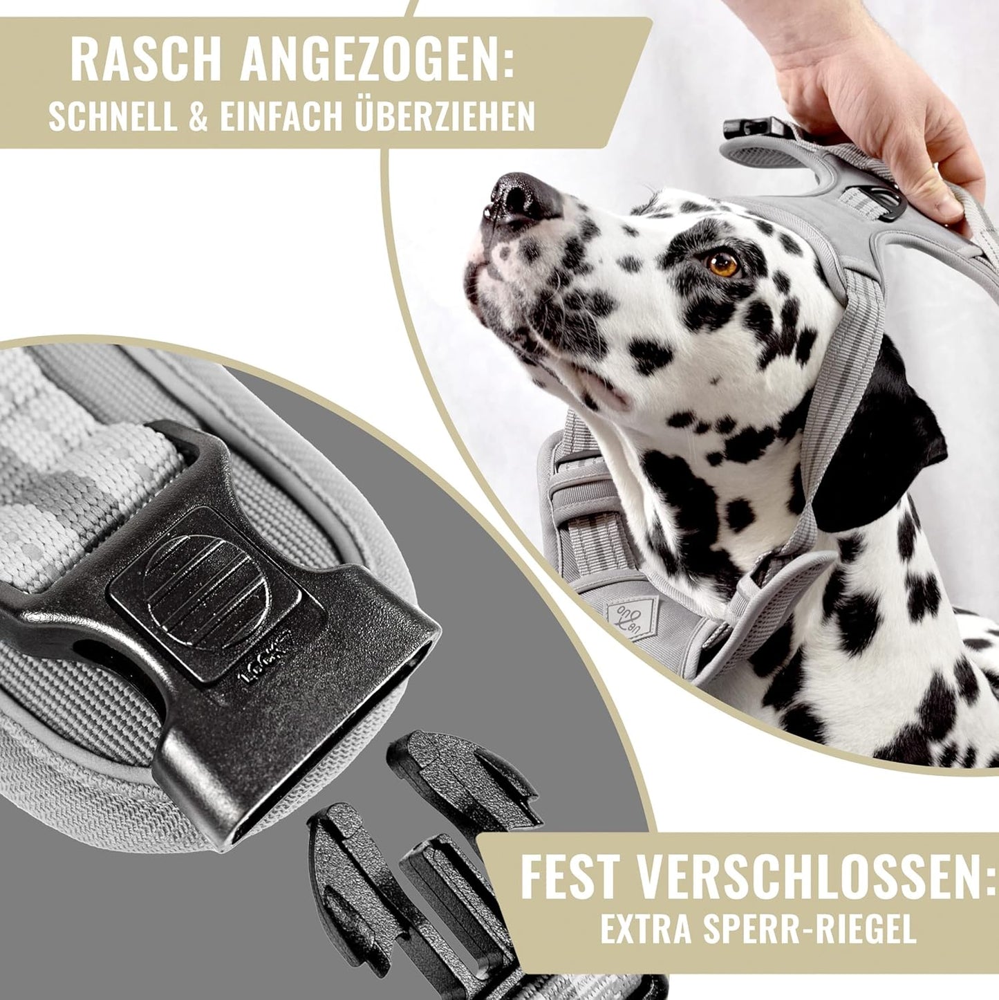 Hundegeschirr mit Ruckdämpfer, XL