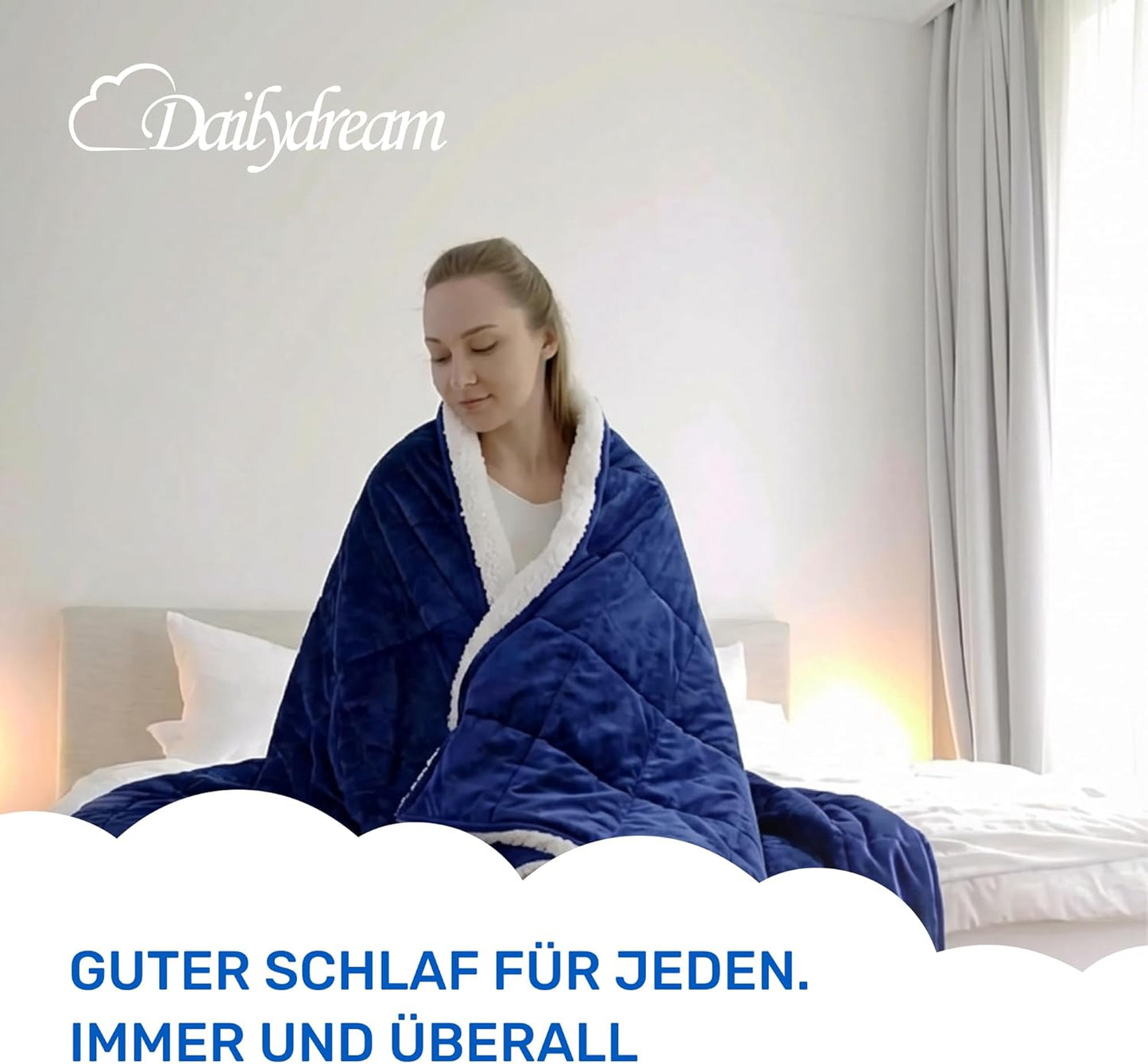 Gewichtsdecke, Blau(kuschelig) 155x200cm | 9,5kg