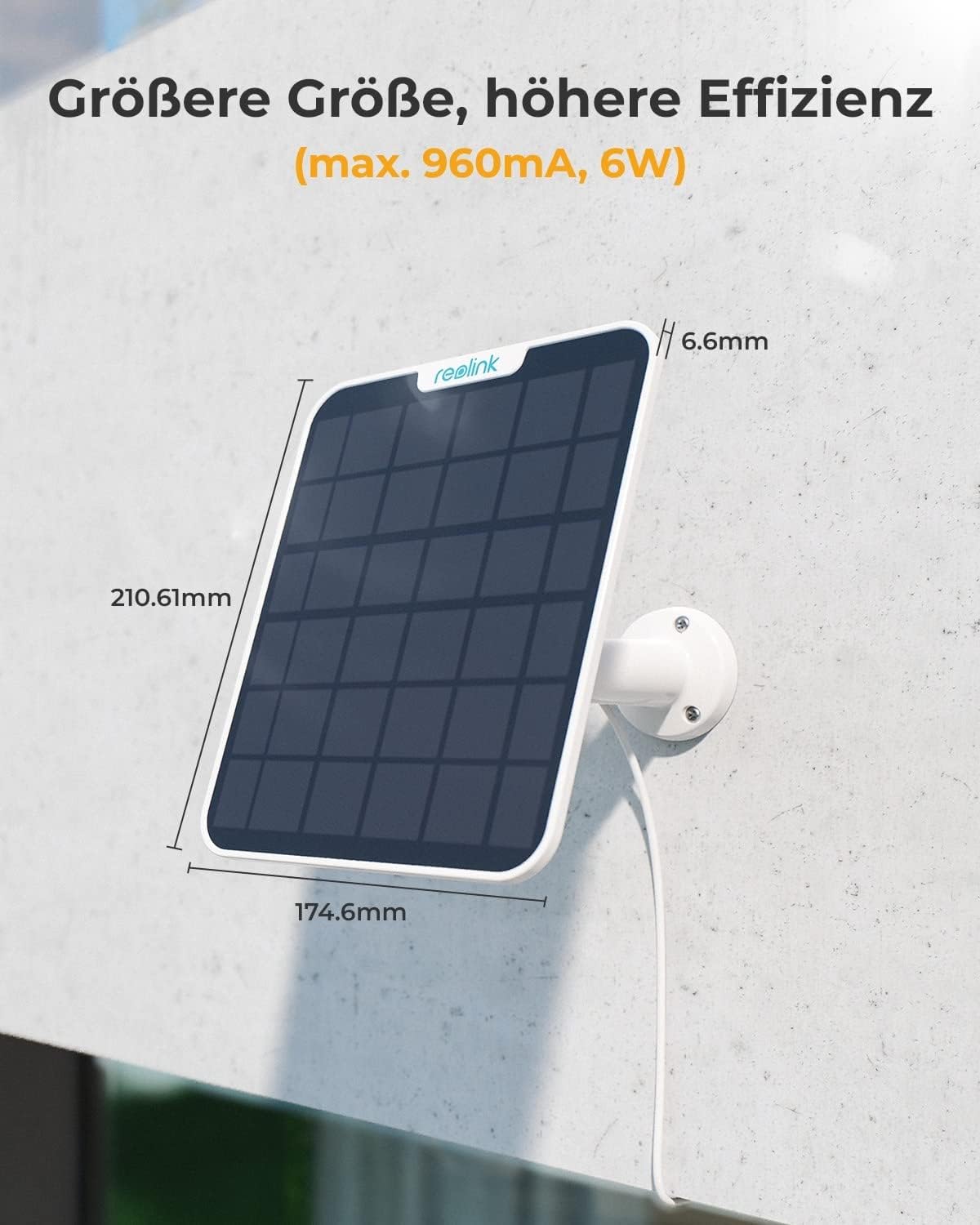 Solarpanel für Akku-Überwachungskameras, Weiss