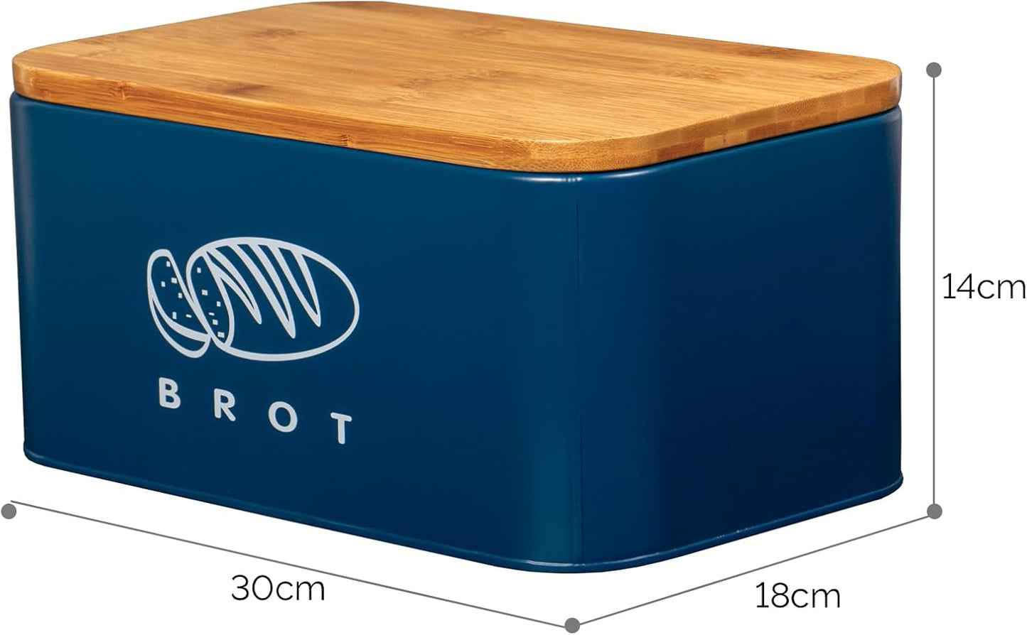 Brotkasten mit Deckel, Dunkelblau-30cm