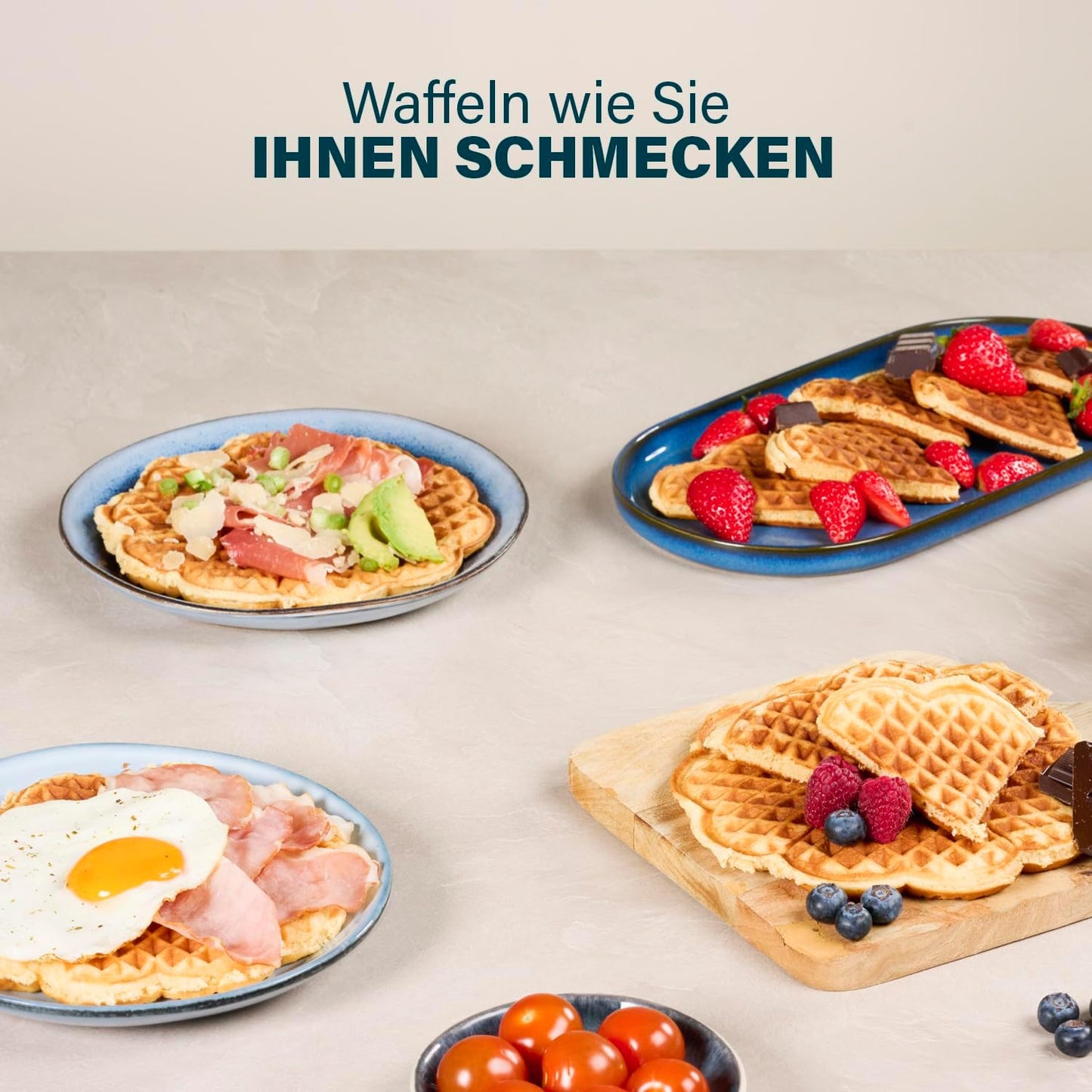 Waffeleisen mit Herzwaffelform, Herzform