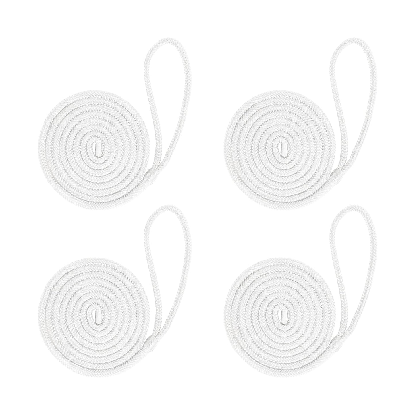 4er-Set Fenderleine, weiss (R3) ø 12 mm | 2.1 m lang