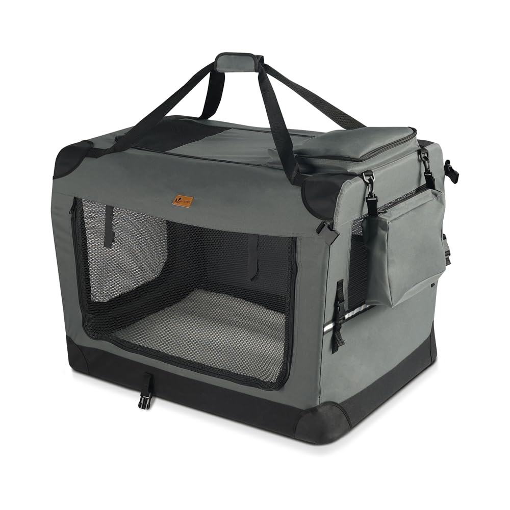 Faltbare Transporttasche für Hunde, L 60 x B 44 x H 44 cm Grau