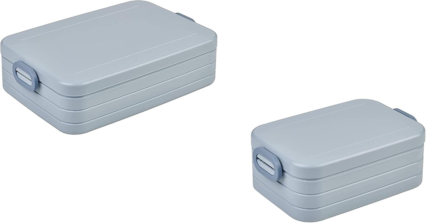 Lunchbox Duo Pack mit Unterteilung, Nordic Blue / Duo Pack (Midi + Large) / Keine Personalisierung