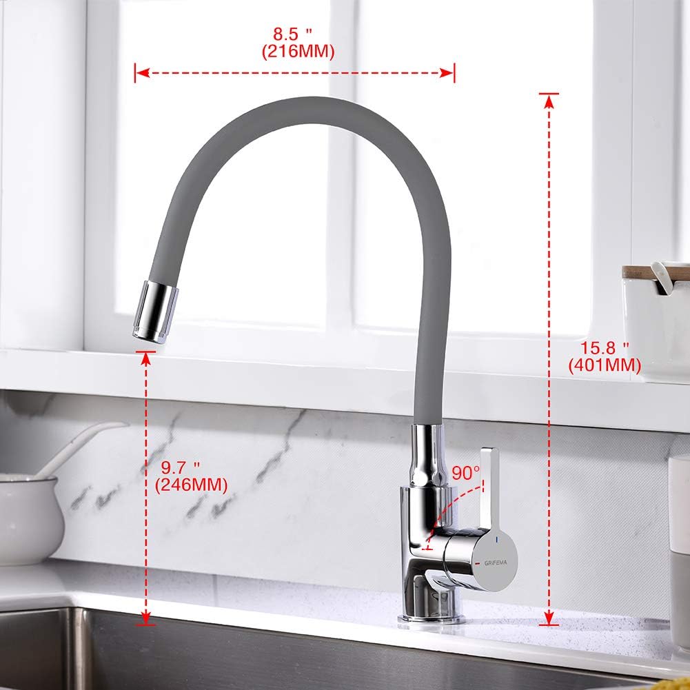 Küchenarmatur mit flexiblem Auslauf G4002-9, Grau