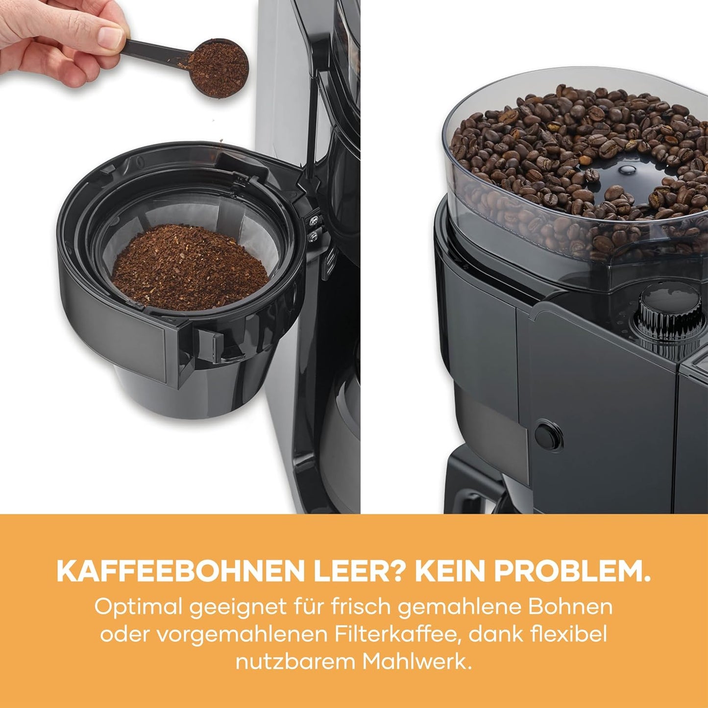 Filterkaffeemaschine KA4831, 8 Tassen (Thermokanne) Dark Inox, Schwarz