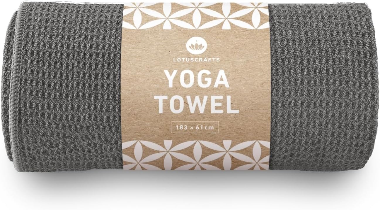 Yoga-Handtuch Wet Grip, Anthracit