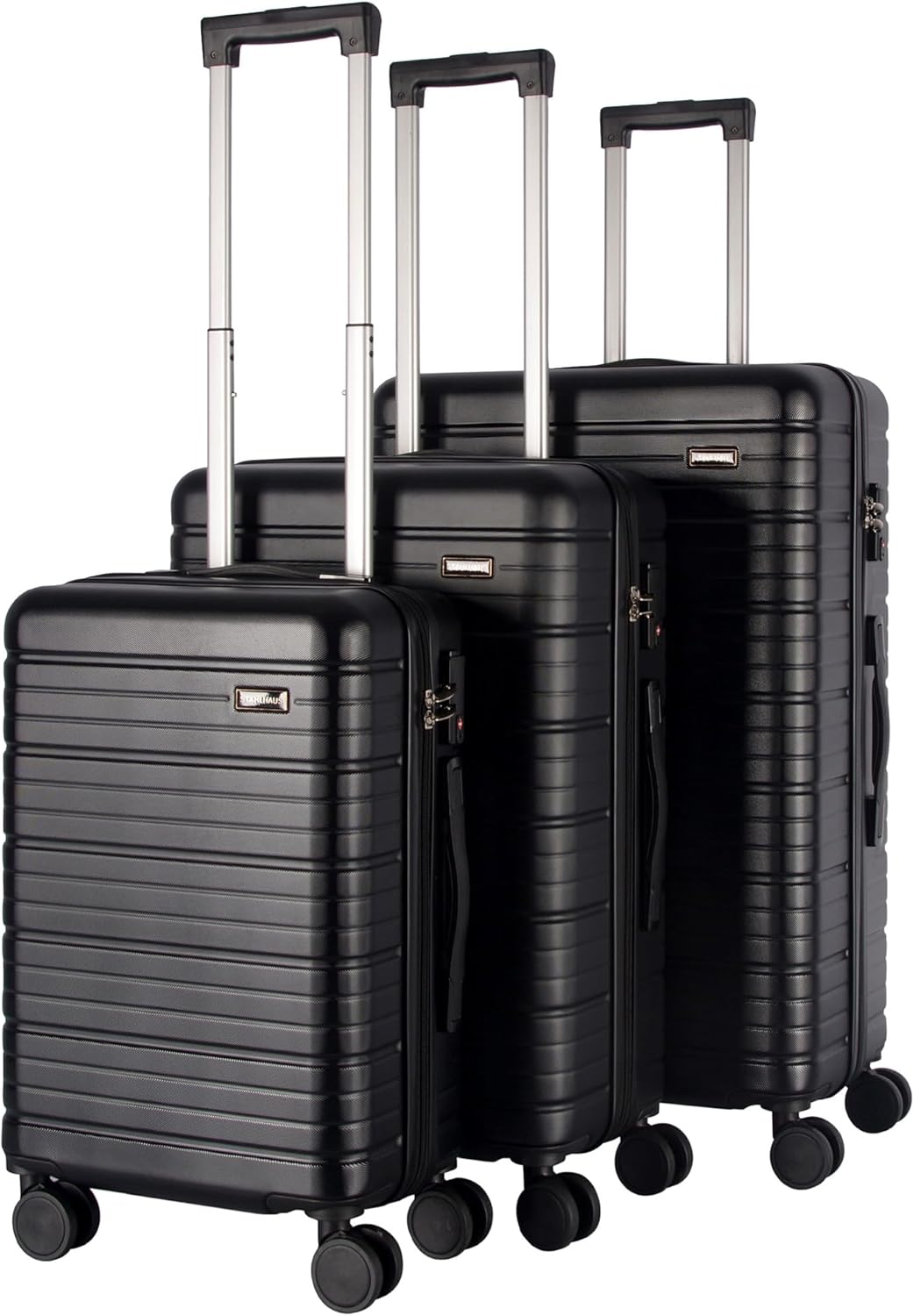 3-teiliges Hartschalenkoffer-Set, 3er Set (M+l+xl) - Schwarz - ''Luxe''