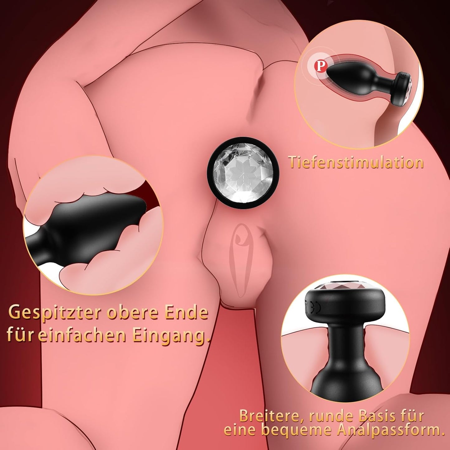 3er-Set Analplugs mit Vibration, Träne - Analplugs
