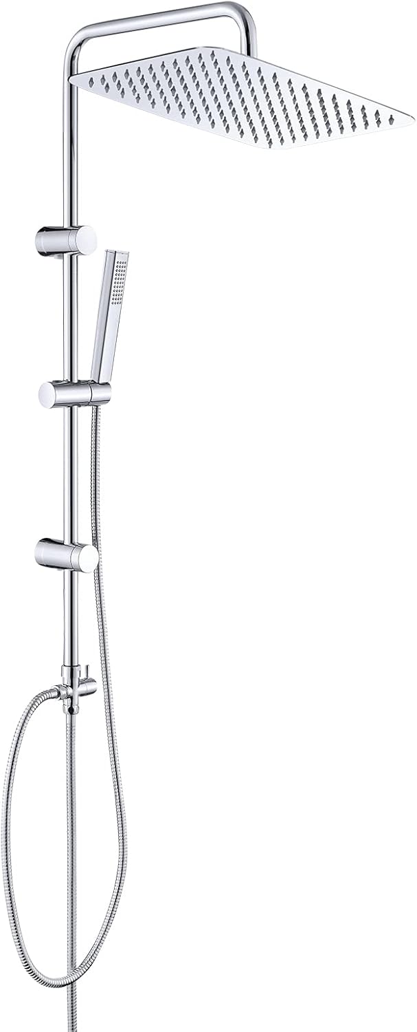 Duschsystem mit Duschstange und Kopfbrause, YT-3525CP Chrom