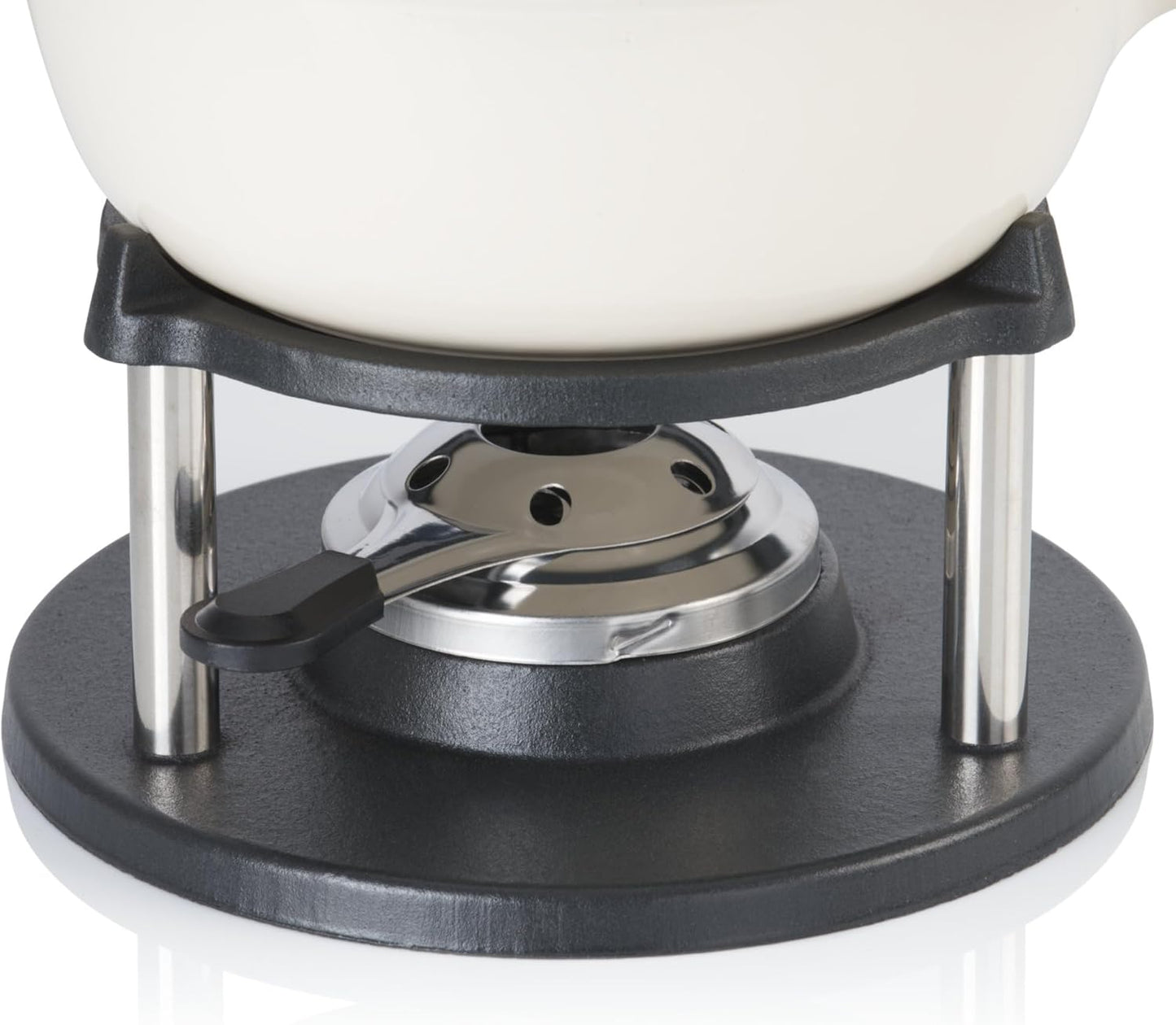 Fondue Set für 6 Personen (9-teilig), Creme / Creme Emailliert