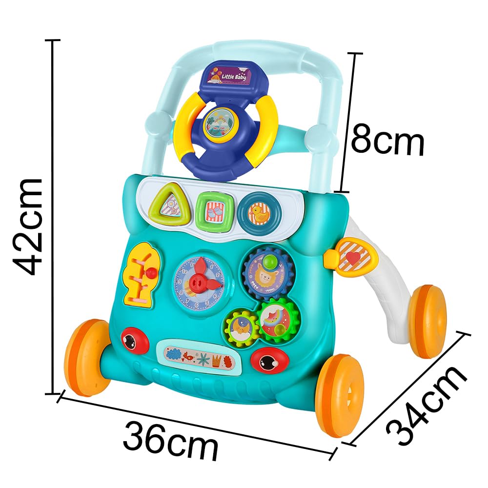 Lauflernwagen für Kleinkinder, Aktivitäts- und Entwicklungsspielzeug, 40 × 32 × 40,5 cm – Grün