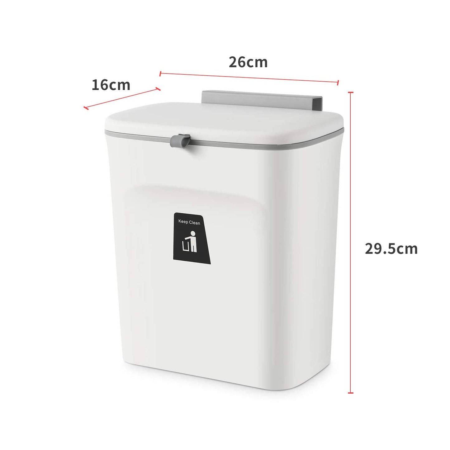 2-teiliges Mülleimer-Set zum Aufhängen, 29,5 X 16 X 26 Cm – Weiss – 2 Stück