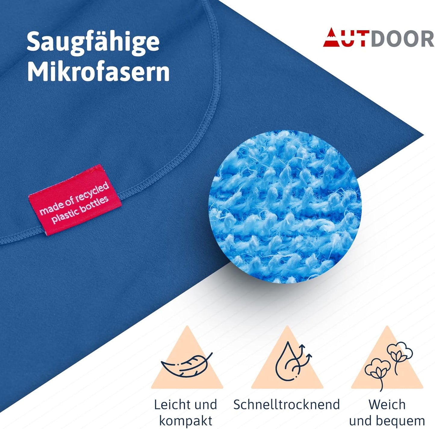 Mikrofaser Badeponcho, Large Blau