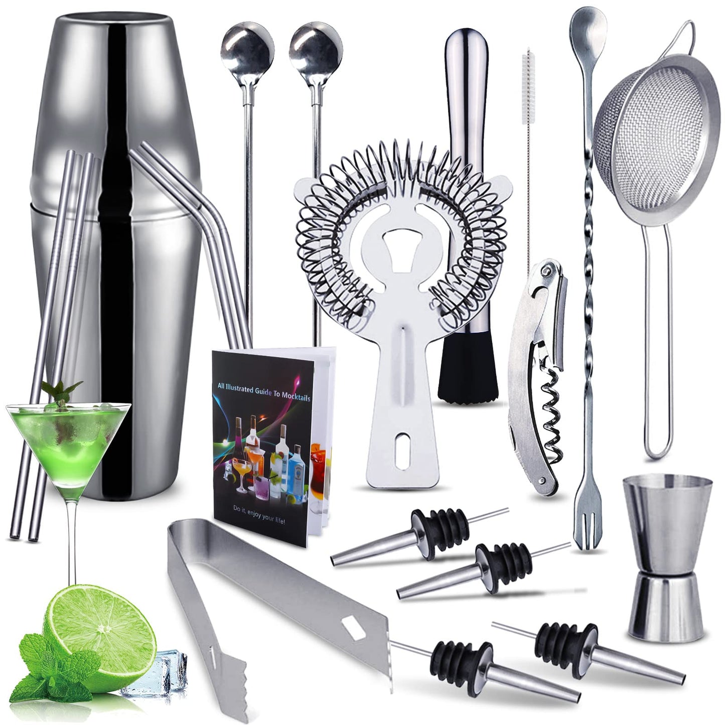 20-teiliges Cocktail Shaker Set, A