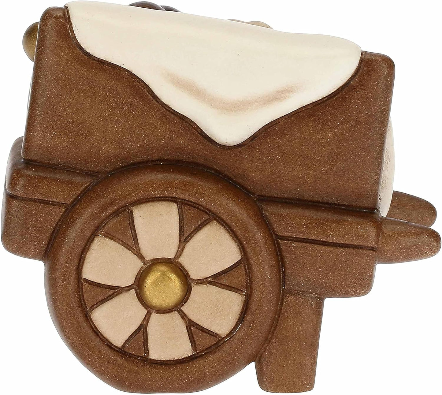 Keramik-Bollerwagen mit Kastanien für Weihnachtskrippe