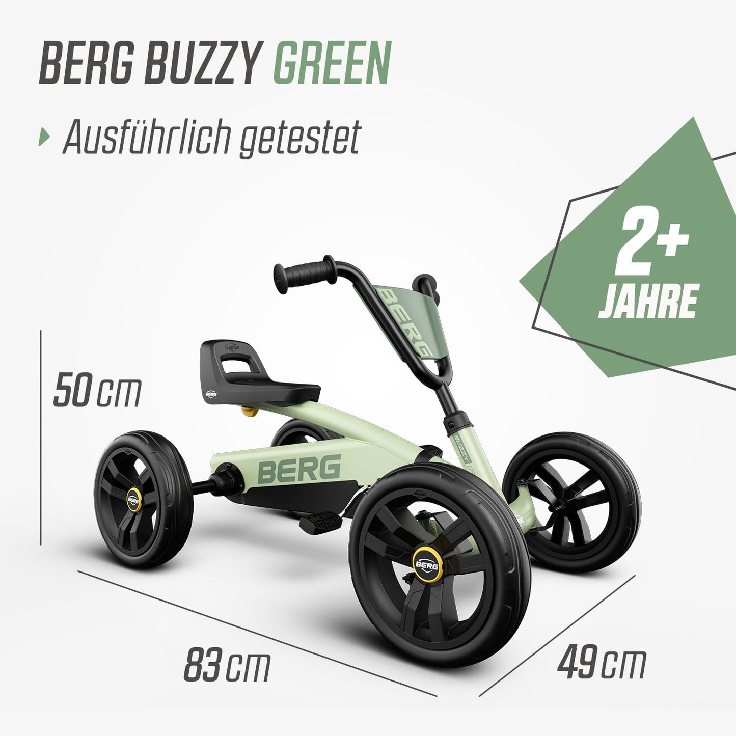 Kinder-Go-Kart Buzzy mit verstellbarem Lenker und Sitz, Green